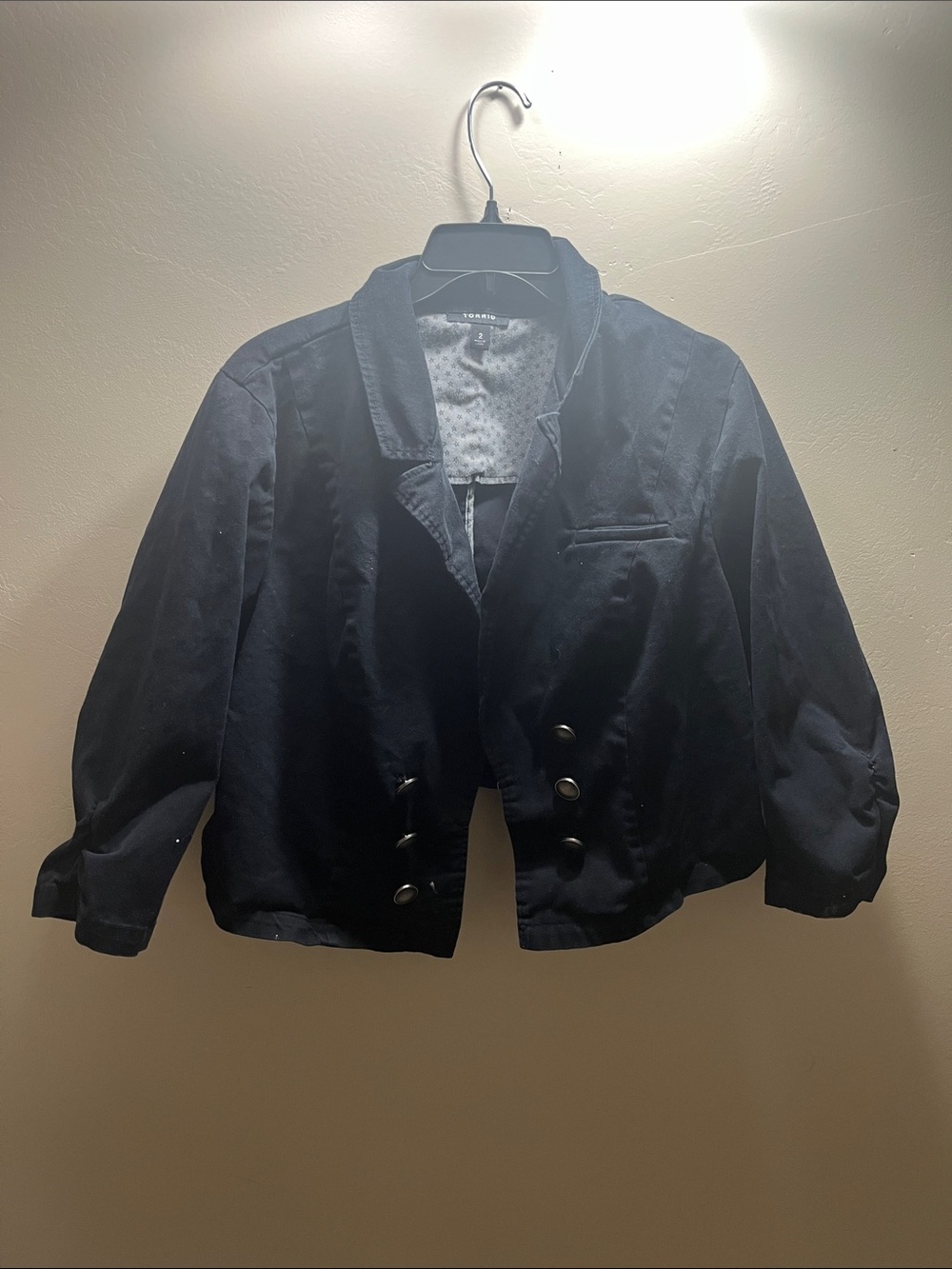 torrid Black Cropped Double-Breasted Blazer